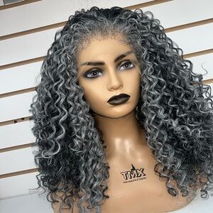 Gorgeous gray lace front free parting